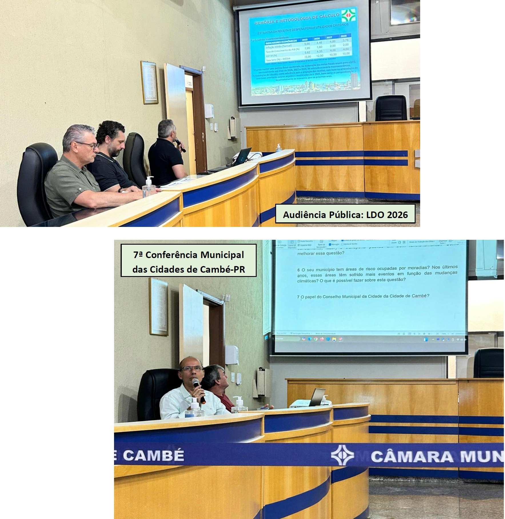 Câmara recebeu Audiência Pública da Proposta de LDO para 2026 e 7ª Conferência Municipal das Cidades de Cambé-PR