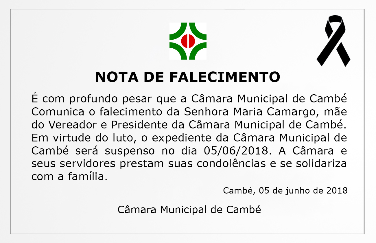 NOTA DE FALECIMENTO